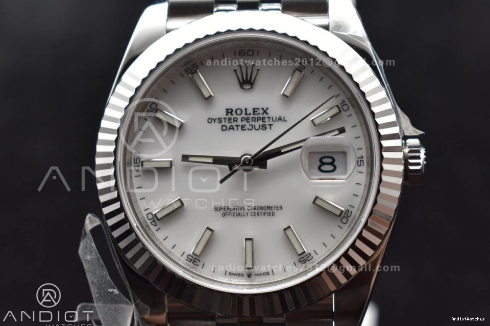 A SS Bracelet Steel Best 41 Dial Jubilee 904L 1:1 Datejust White Edition on Stick Supportive WF SS 649 0101